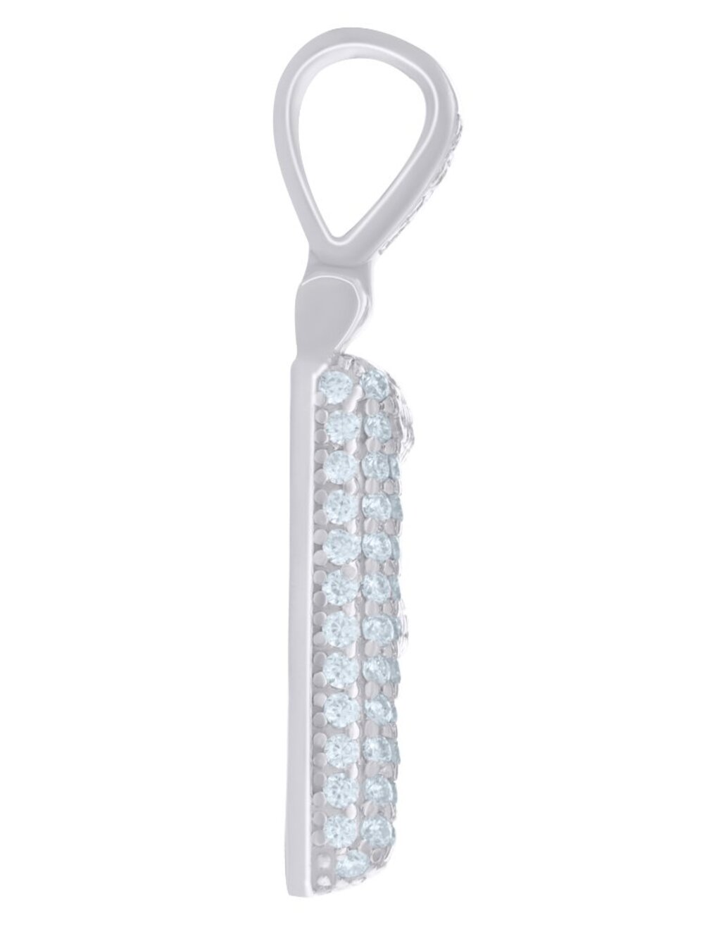 925 Sterling Silver 0.8ct Moissanite Initial Alphabet F Charm Pendant - Picture 3 of 5